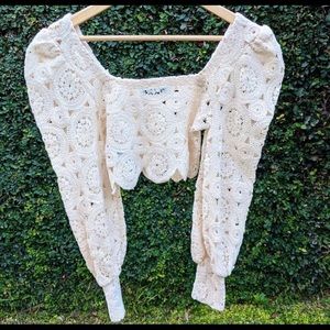 Zara crochet crop top size small